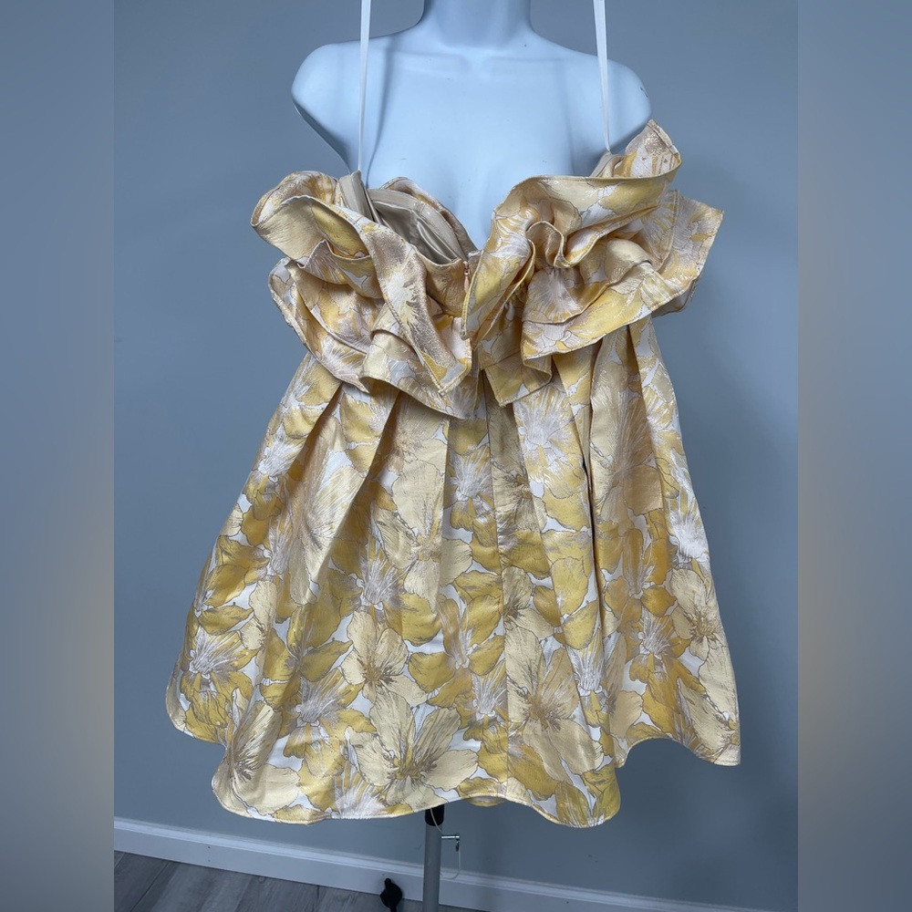 Anthropologie Aureta Strapless Drama Ruffle Mini Dress - Picture 6 of 8